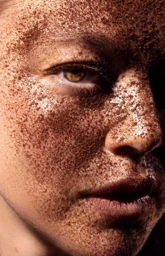 Expressive portrait exploring skin texture, identity, and natural pigmentation patterns.
Intimate body detail highlighting unique pigmentation and organic surface textures.
Natural light portrait celebrating individuality through visible skin markings and soft tones.
Minimal rear portrait with sculptural hair styling and distinctive skin patterns.